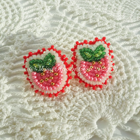 Smol Pink Strawberry Studs