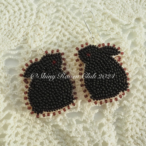 Black Bun Earrings