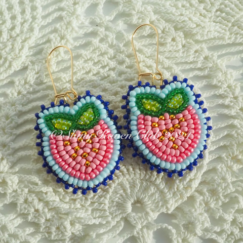 Pink Strawberry Earrings