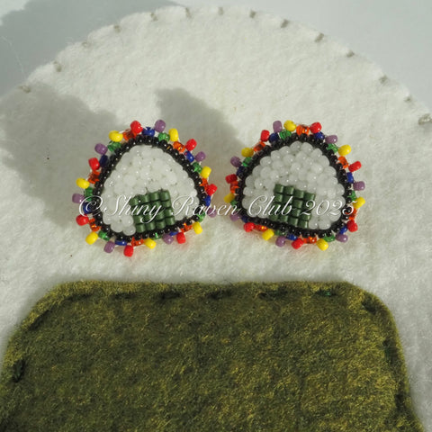 Onigiri Studs (with rainbow edgework)