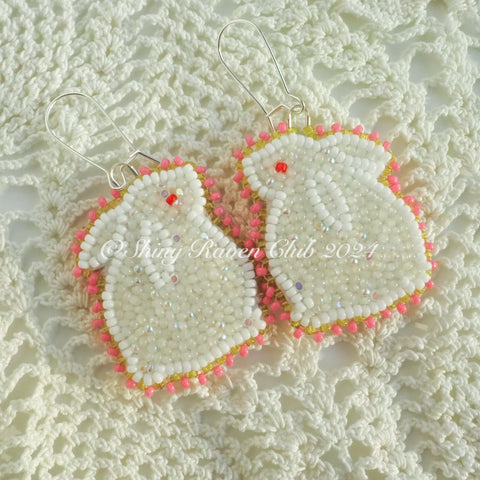 White Bun Earrings